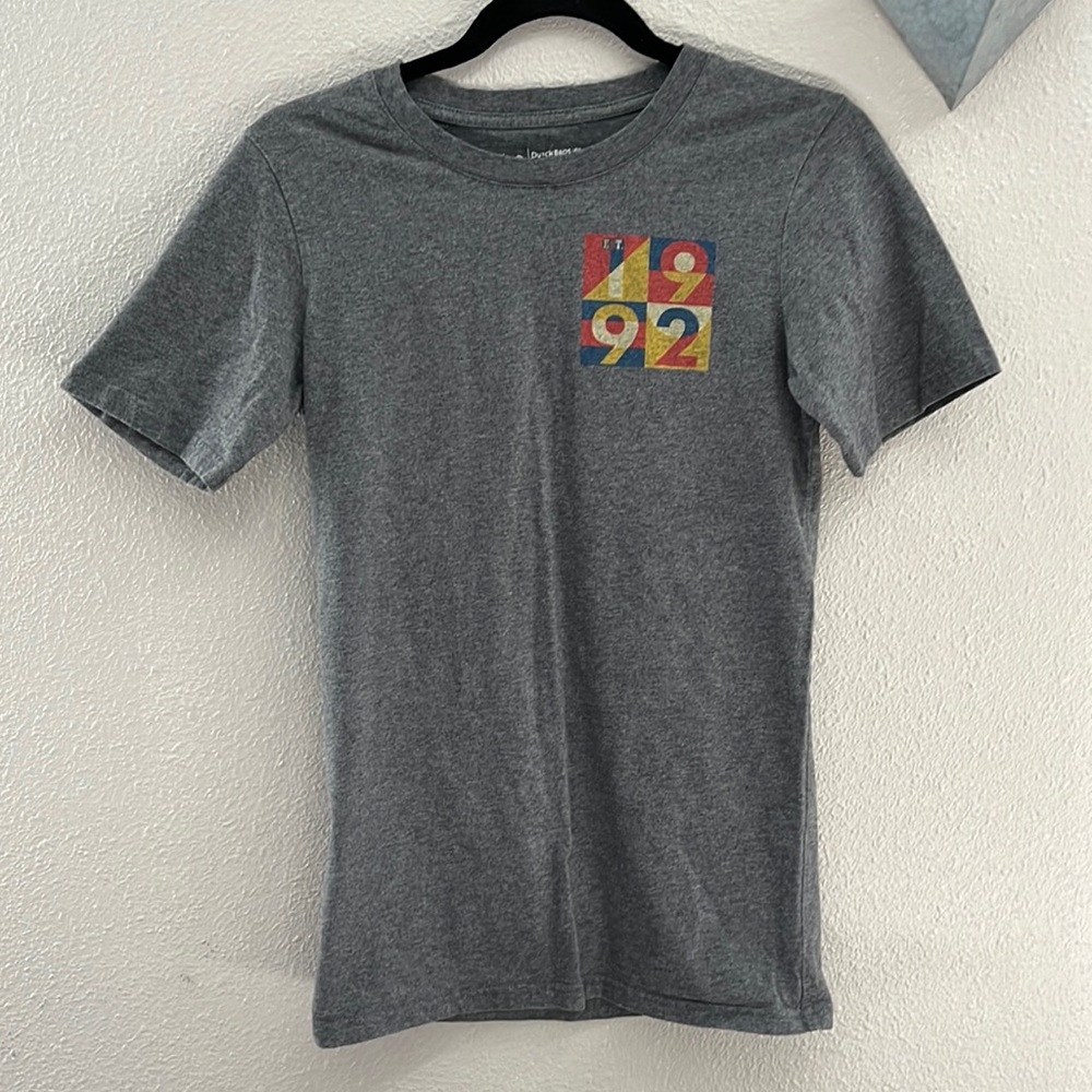 Dutch bros 1992 Big Back Graphic Gray Short Sleeve T Shirt Small